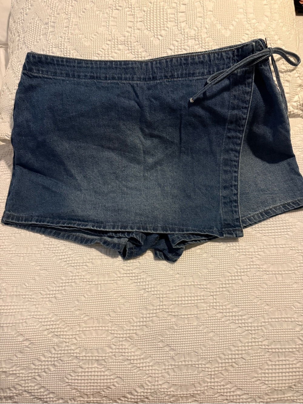 RSQ Dark Blue Denim Wrap Skort
